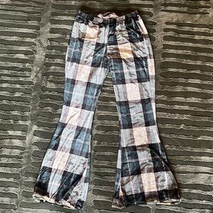 Plaid Boot Cut Flare Pants